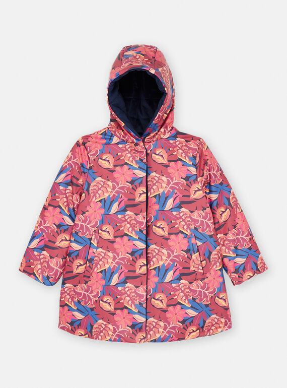 Parka reversible azul marino y rosa para niña SAVELPARKA / 23W901C2PAR070
