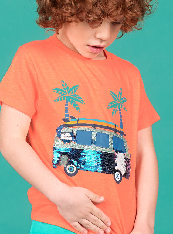 Camiseta naranja flúor para niño LOBONTI2 / 21S902W5TMCE411