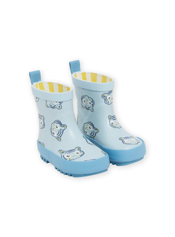 Botas de agua de color azul con estampado de gatos RUPLUITIGR / 23KK3812D0CC218
