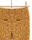 Pantalón forrado amarillo con estampado floral para niña MASAUPANT1 / 21W901P2PANB107