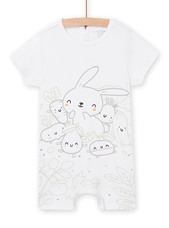 Mono blanco con estampado de fantasía para recién nacido unisex NOU2COM1 / 22SF0551CBL000