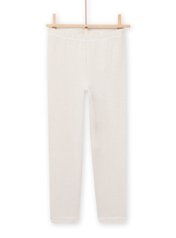 Leggings de color crudo con rayas y detalles de lúrex para niña NYAJOSLEG6 / 22SI0162CAL001