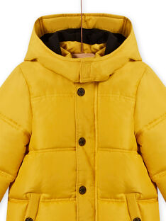 Anorak liso de color amarillo con capucha para niño MOGRODOU5 / 21W90263D3E106