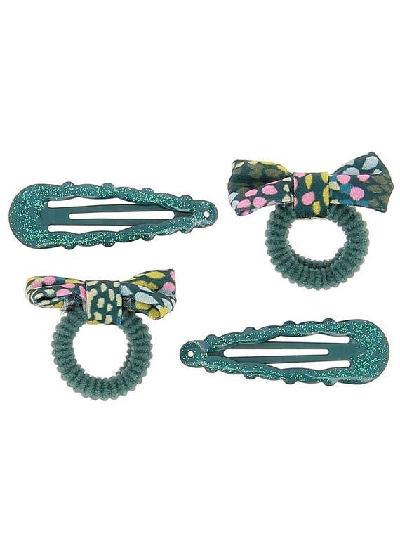 Set of girls' hair slides and hair bands DYAVECLIC2 / 18WI0172BRT714