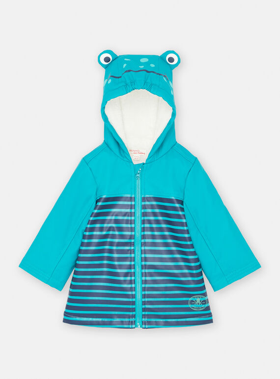 Impermeable azul con estampado de rayas para bebé niño SUGROIMP2 / 23WG10D3IMP608