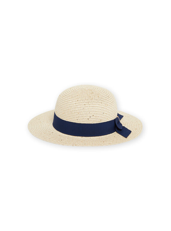 Sombrero de rafia con lazo azul para niña NYASOHAT1 / 22SI01Q1CHA009