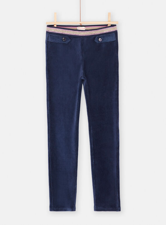 Pantalón azul marino de terciopelo para niña SAJOMIL3 / 23W901M1PAN070