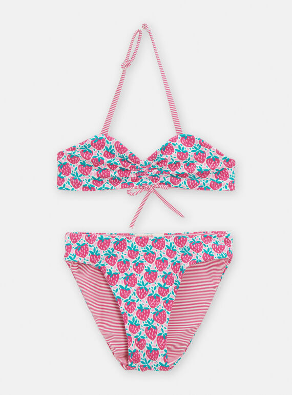 Bikini reversible de color rosa para niña TYABIK1 / 24SI01G3MAI001