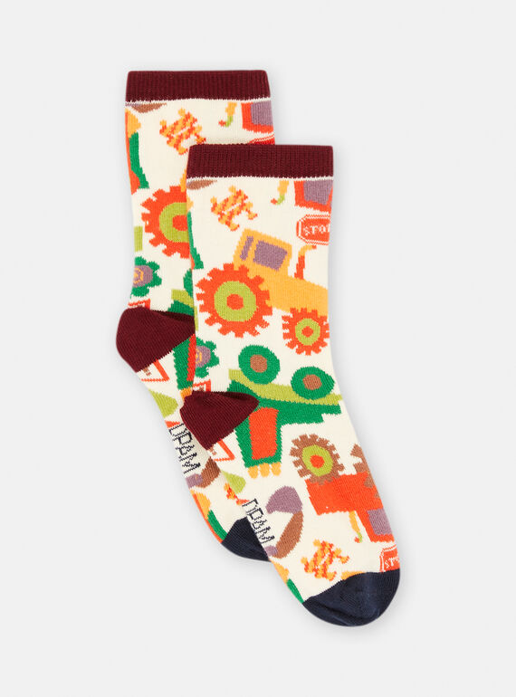 Calcetines multicolor con estampado de tractor para niño SYOJOCHO7 / 23WI02N1SOQA002