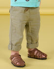 Sandalias de piel de color marrón RUNUBROWN / 23KK3862SLB802