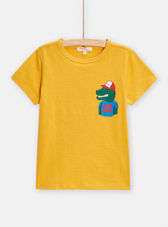 Camiseta amarilla con estampado de cocodrilo para niño TOJOTI2 / 24S902B1TMC106