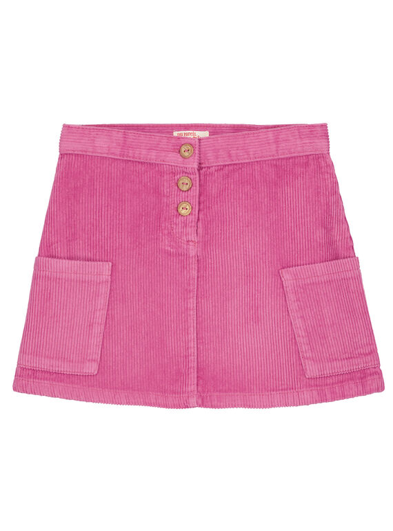 Falda trapecio de pana con botones de madera GABRUJUP3 / 19W901K3JUPH700