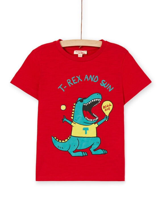 Camiseta roja de algodón para niño LOJOTI4 / 21S90232TMC050
