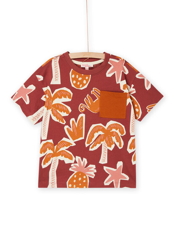 Camisa de color ciruela con estampado de palmeras ROSUMTI2 / 23S902Y2TMC709