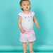 Short rosa de rayas para bebé niña