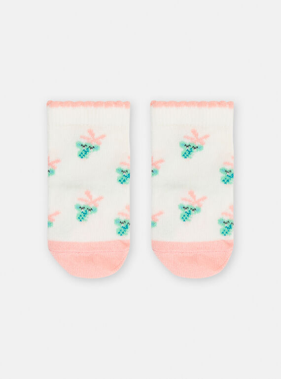 Calcetines de color blanco, rosa y verde con estampado de koala para bebé niña TYICOSOQ / 24SI09C3SOQ001