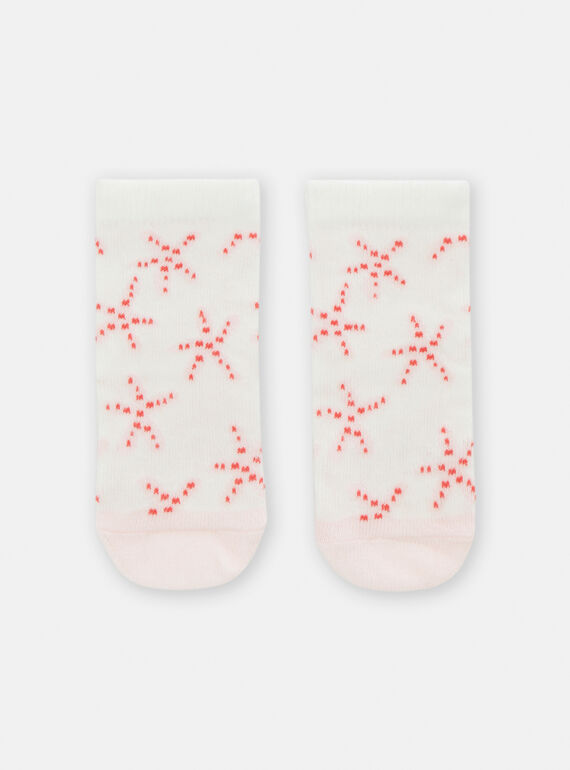 Calcetines de color blanco roto con estampado de estrellas de mar TOU2CHO2 / 24SF40I1SOQA001