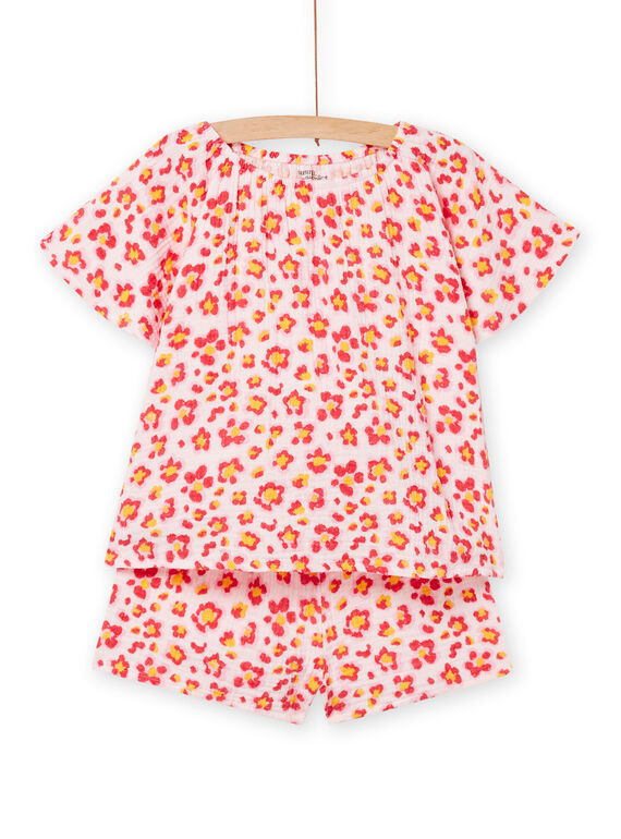 Pijama rosa y amarillo para niña NEFAPYJFLO / 22SH11H5PYJ321