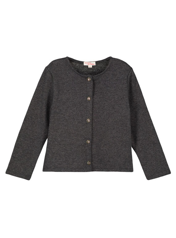 Cárdigan de color gris antracita jaspeado GAJOFCAR2 / 19W901L6D3C944