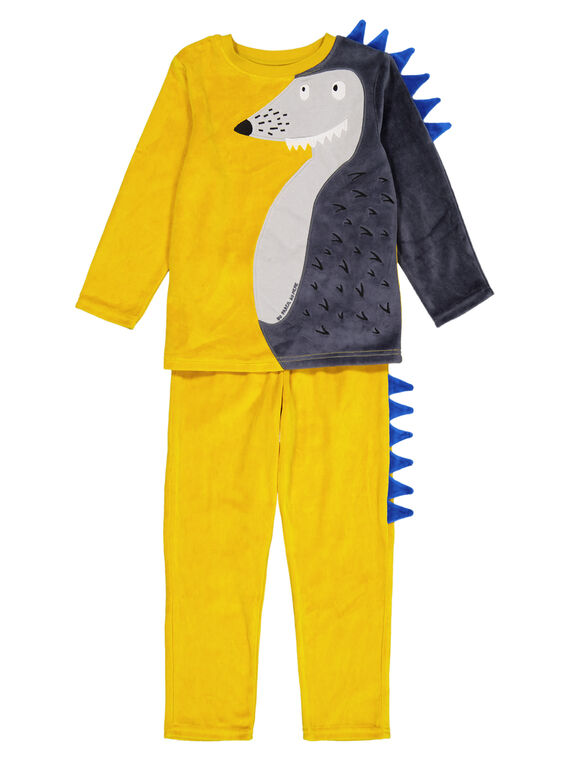 Pijama de color ocre de terciopelo para niño GEGOPYJERI / 19WH12N7PYJB107