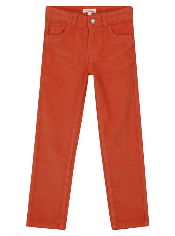 Pantalón regular-fit de pana de color teja GOJOPAVEL8 / 19W902L5D2B408