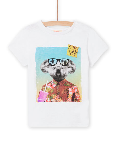 Camiseta blanca con estampado de koala para niño NOJOTI4 / 22S90273TMC000