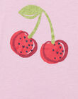 Camiseta lila con estampado de cereza para niña NAJOTI10 / 22S901C5TMCH700