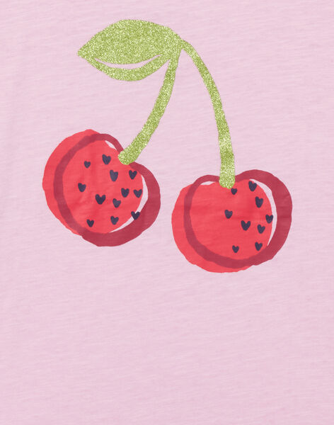 Camiseta lila con estampado de cereza para niña NAJOTI10 / 22S901C5TMCH700