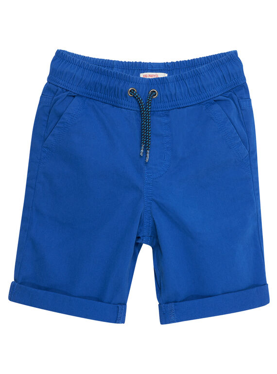Bermudas lisas de color azul cobalto para niño JOJOBERMU3 / 20S902T1D25703
