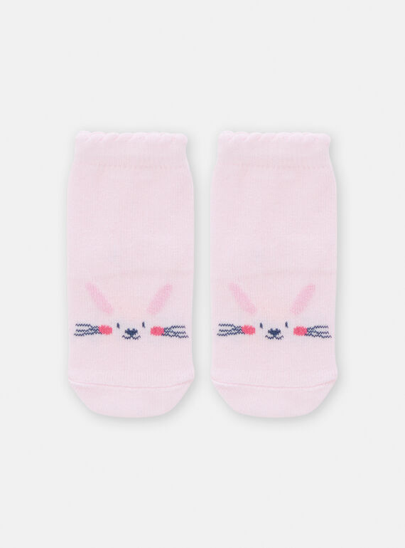 Calcetines de color rosa pétalo con estampado de conejo para bebé niña TYIJOSOQ5 / 24SI0982SOQ309