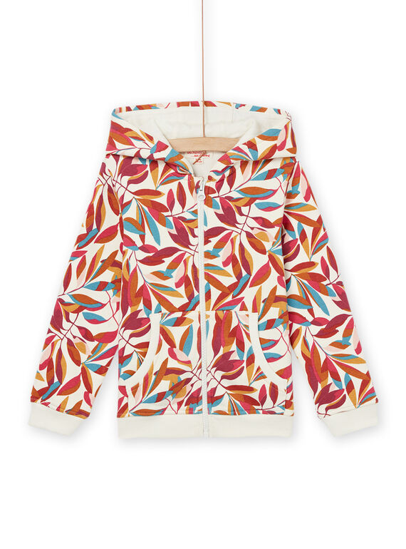 Sudadera con capucha y estampado de hojas PAJOHAUJOG1EX / 22W901D5JGH003