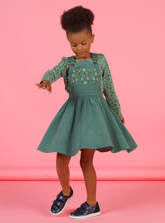 Vestido-peto de color caqui para niña MAKAROB4 / 21W901I4ROB626