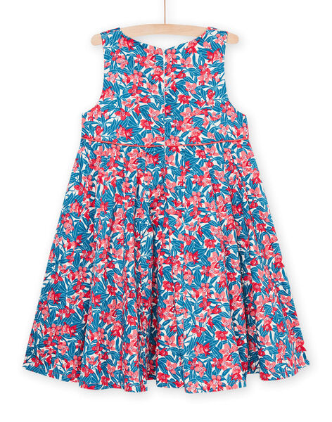 Vestido largo azul y rosa con estampado de flores RABLEROB1 / 23S90133ROB001