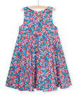 Vestido largo azul y rosa con estampado de flores RABLEROB1 / 23S90133ROB001