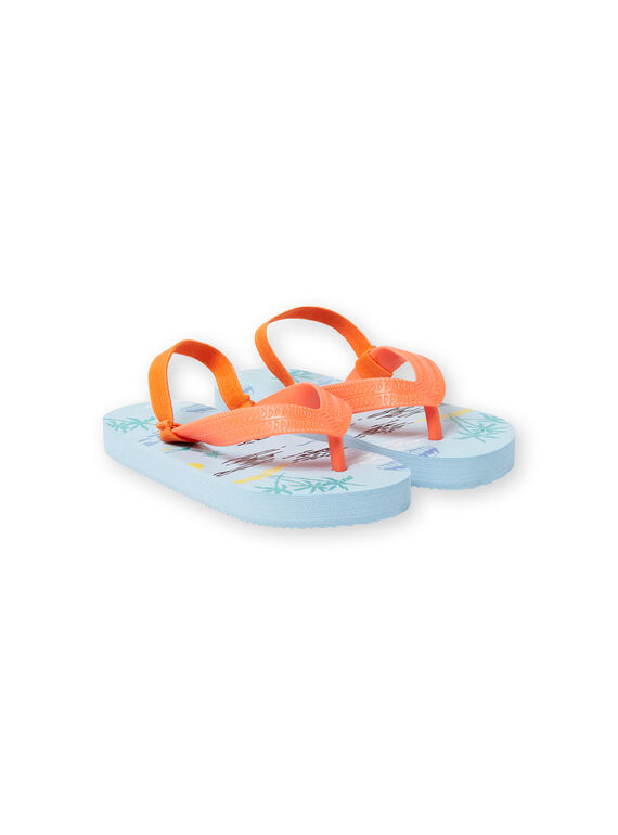 Chanclas de color azul pastel con estampado de palmera para niño LGTONGPALM / 21KK3661D01202