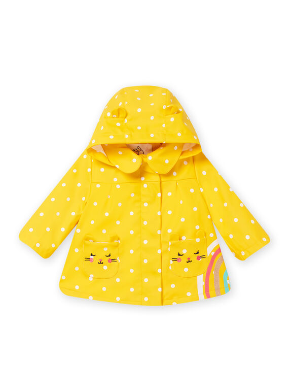 Impermeable amarillo de lunares para bebé niña NILUIMP / 22SG09D1IMPB105