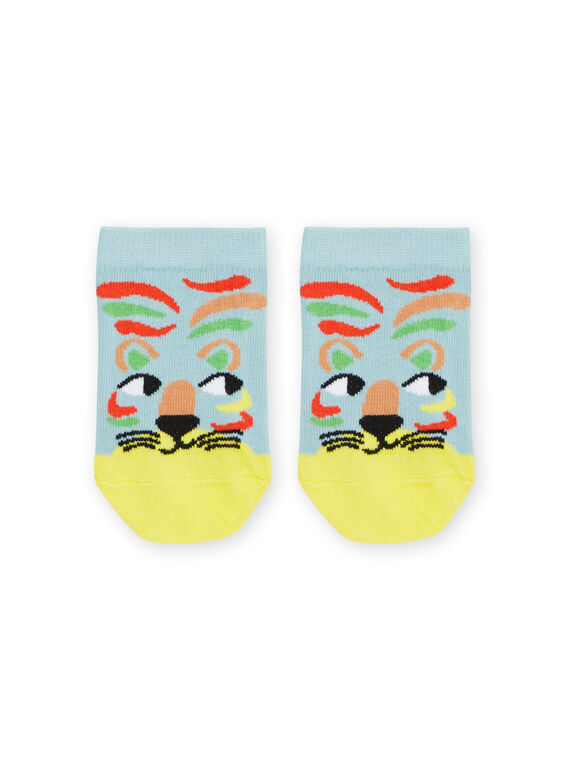 Calcetines azul y amarillo con estampado de león de fantasía RYOJOSOQ5 / 23SI0297SOQ204