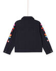 Chaqueta vaquera negra con manga bordada RAJUNVEST / 23S901U1VESC243