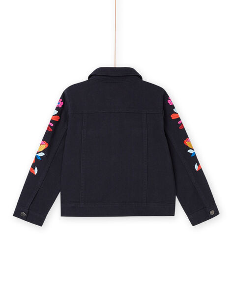 Chaqueta vaquera negra con manga bordada RAJUNVEST / 23S901U1VESC243