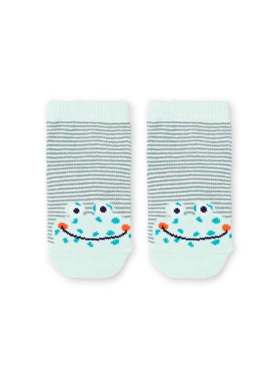 Calcetines de rayas de color verde agua para bebé niño LYUVERCHO1 / 21SI10Q1SOQ001