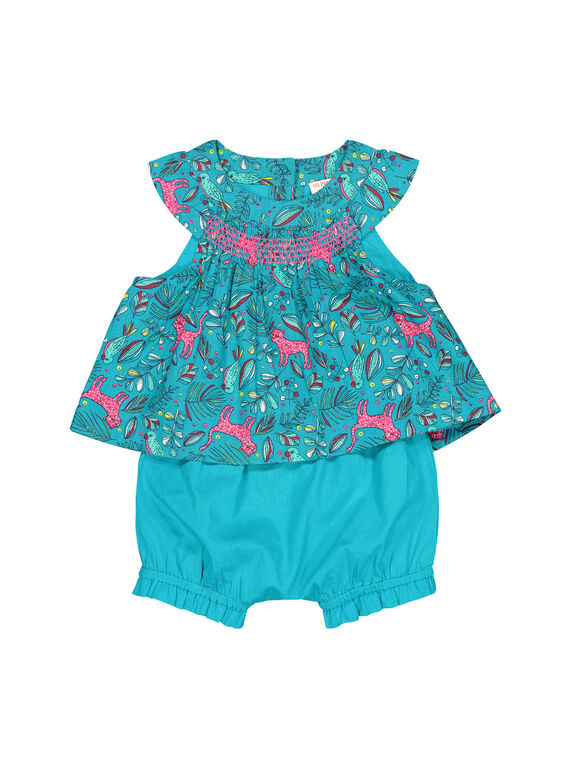 Conjunto de vestido-cubrepañal para bebé niña FITUENS / 19SG09F1ENS202