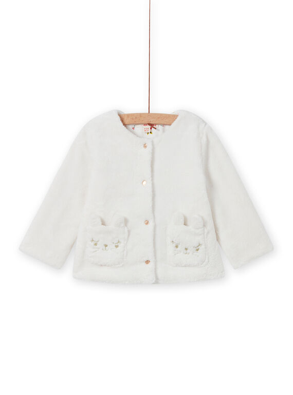 Cárdigan reversible de color crudo para bebé niña MIJOCAR1 / 21WG0911CAR001