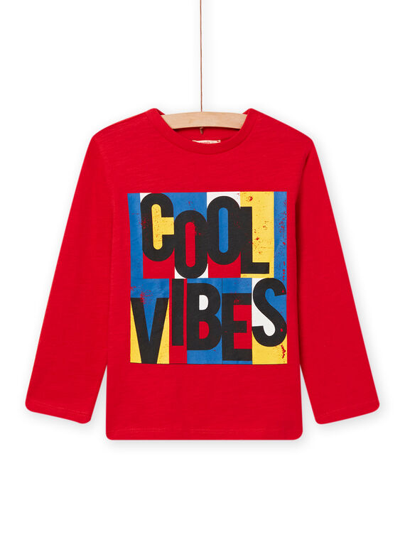 Camiseta roja con estampado Cool Vibes para niño NOJOTEE2 / 22S90273TML050