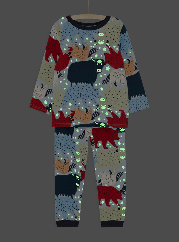Pijama azul marino fosforescente con estampado de animales SEGOPYJFOR / 23WH1255PYJC236
