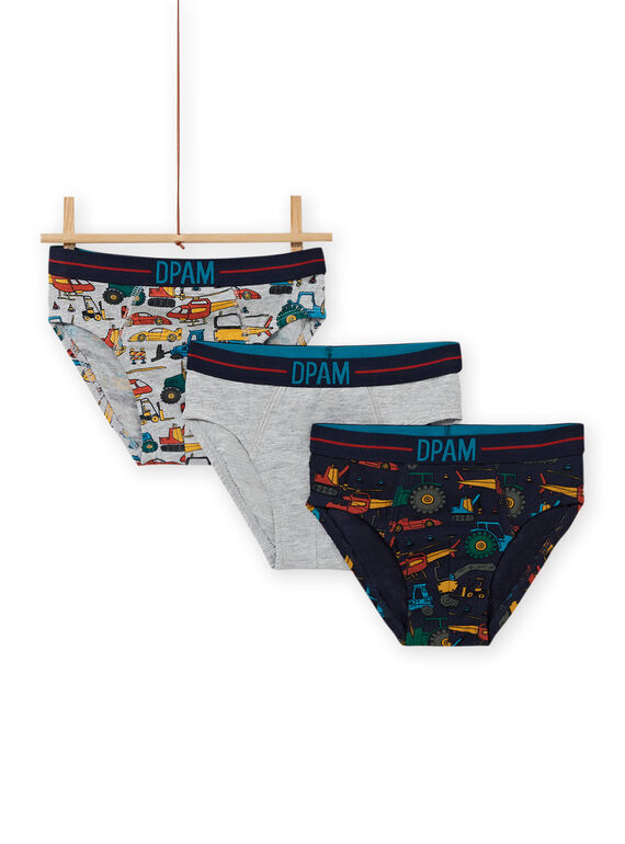 Pack de 3 slips con estampado de vehículos para niño MEGOSLIVOI / 21WH12C1D5LJ922