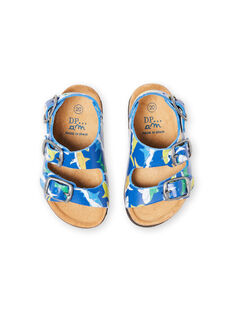 Sandalias de color azul marino con estampado de tiburones para bebé niño LBGNUREQUIN / 21KK385CD0E070