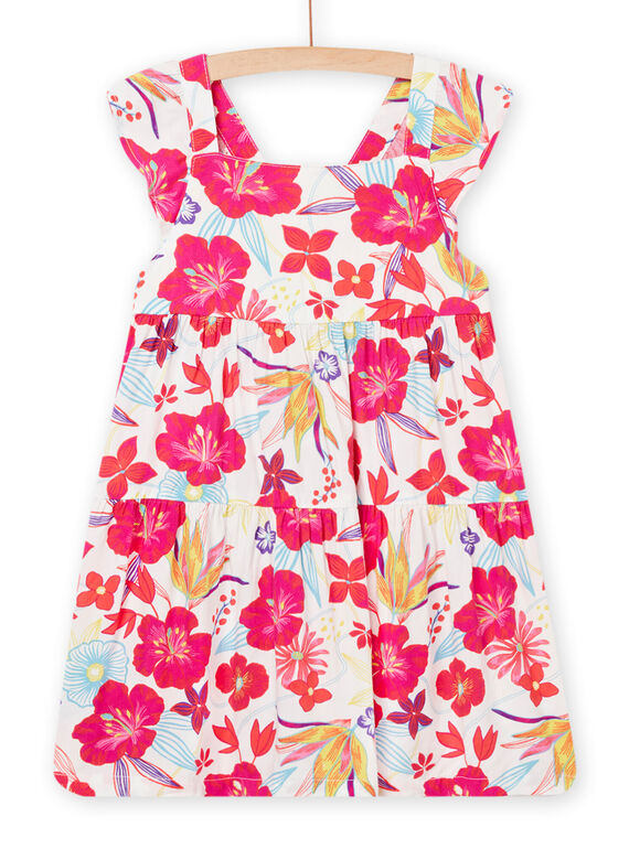 Vestido blanco con estampado floral para niña NAJOROB5 / 22S901C6ROB000