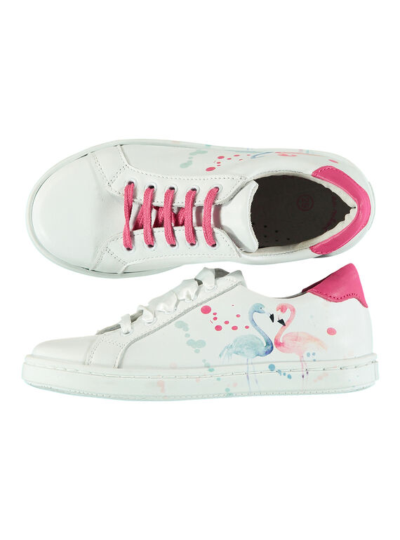 Zapatillas de piel estampadas para niña FFBASFLAM / 19SK3541D3F000