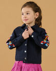 Chaqueta vaquera negra con manga bordada RAJUNVEST / 23S901U1VESC243