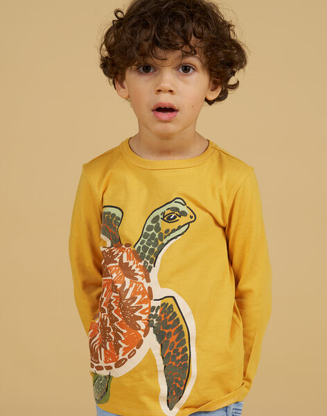 Camiseta amarilla con bordado de tortuga para niño NOVITEE3 / 22S902M2TMLB107